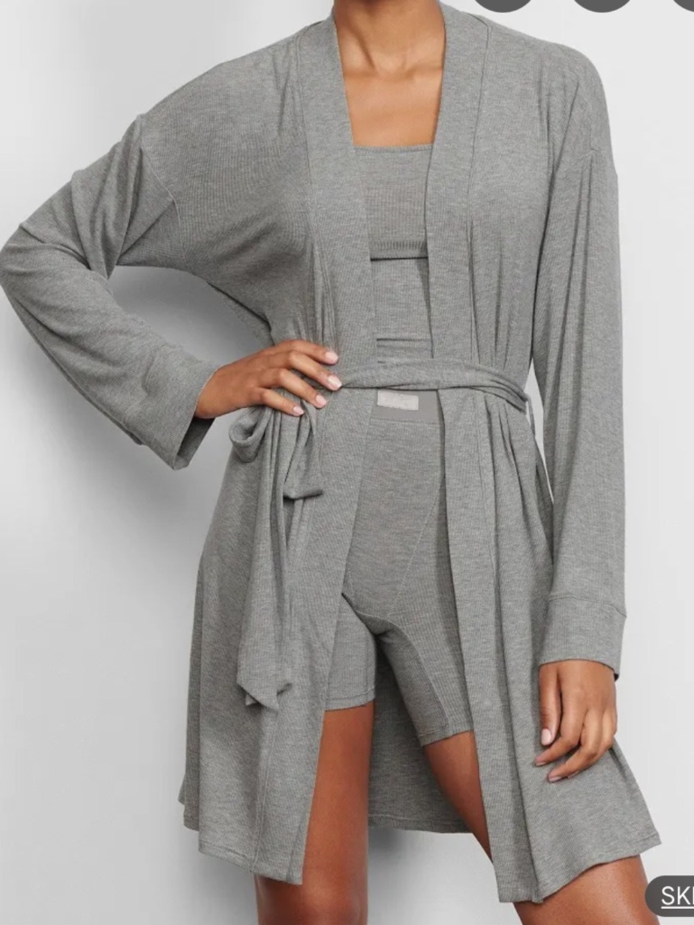 Skims Jersey Robe in Grey